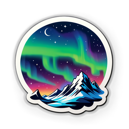 Logo des aurores boréales avec un fond cosmique