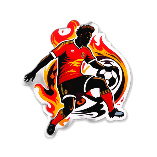 Adesivo stiloso di calciatore in azione