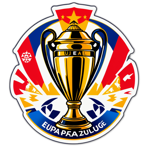 Sticker van de UEFA Europa League met de trofee