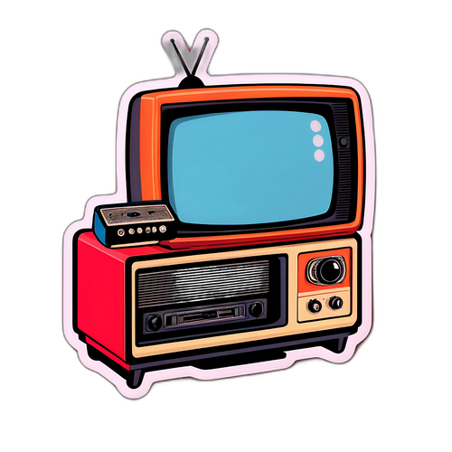 Retro-TV Klistermärke