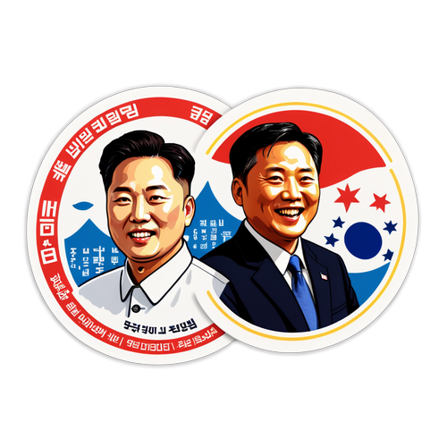 김문수와 전광훈의 정치 메시지 스티커