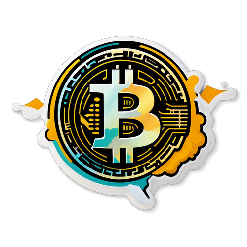 Stiker Trendy Logo Bitcoin