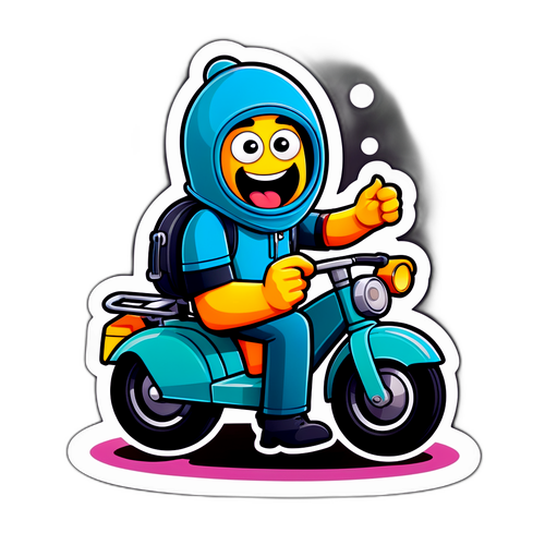 Icône du Velib transformée en personnage cartoon amusant
