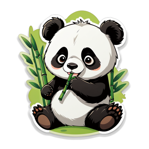 Discover the Irresistible Charm of This Adorable Panda Sticker That Will Melt Your Heart!