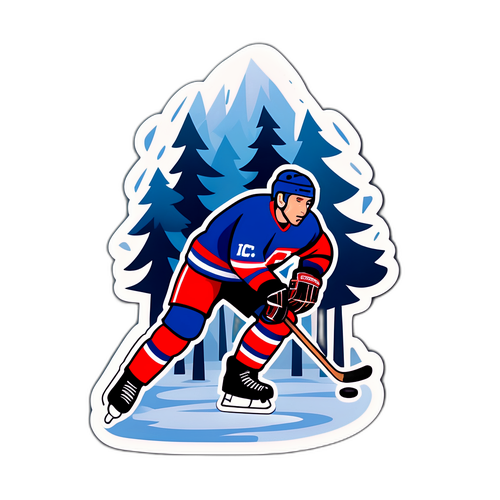 Jääkiekko Talvimetsässä