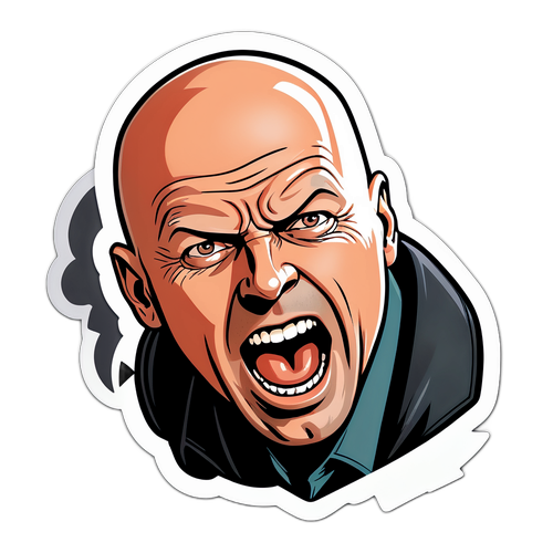 Hravejší samolepka Bruce Willise jako akčního hrdiny