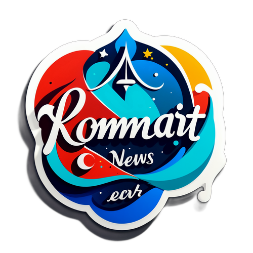 Каллиграфическая наклейка 'Коммерсантъ Новости'