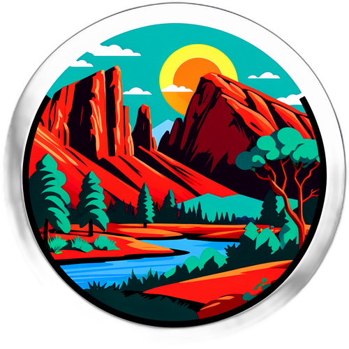 Долина Юты: живописный горный пейзаж с красными скалами и зелеными деревьями