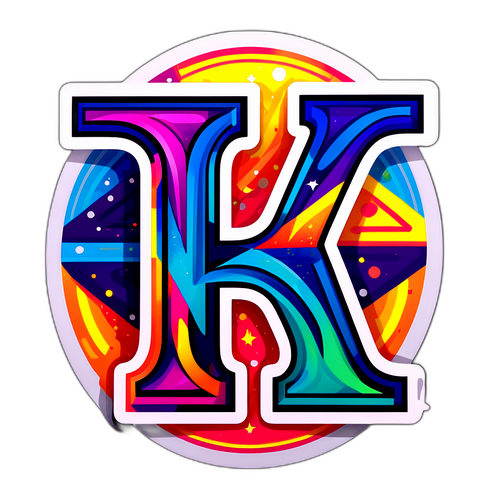 芸術的なフォントの「K」ステッカー