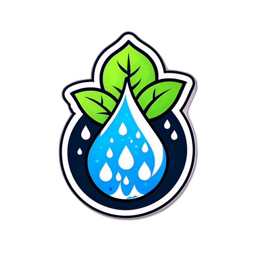 Etimesgut Sulama Sembolü ve Su Damlası Sticker Tasarımı