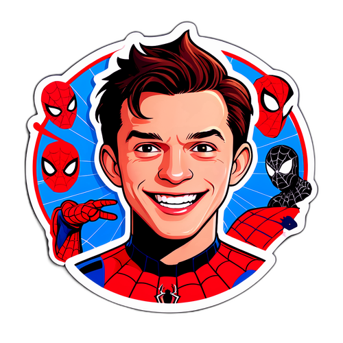 Tom Holland gúnyos mosolya és Pókember motívumok