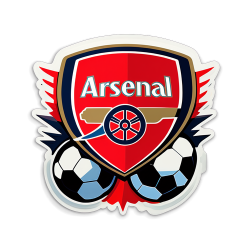 Sticker ya Arsenal: Alama ya Soka na Umati wa Mashabiki Wanaosherehekea!