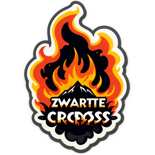 Beleef de Ongelooflijke Zwarte Cross Vibes met deze Brandende Sticker!