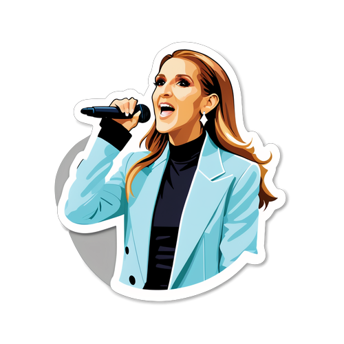 Vzrušující Samolepka Céline Dion: Jak 'Mocná melodie' Oživuje Tento Ikonický Styl!