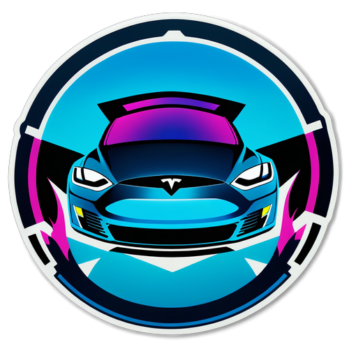 Futuristische Tesla Sticker: Innovation in Farben