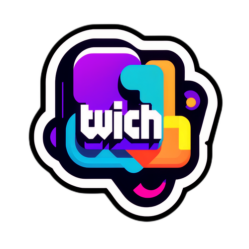 Логотип платформи Twitch з кольоровими елементами