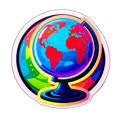 Sticker cu glob de sticlă simbolizând GLO