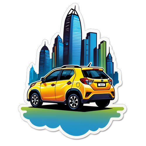 Sticker Perodua Terbaru dengan Latar Belakang Bandar
