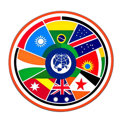 BRICS 국가의 상징을 담은 스티커 디자인, 글로벌 연결 강조