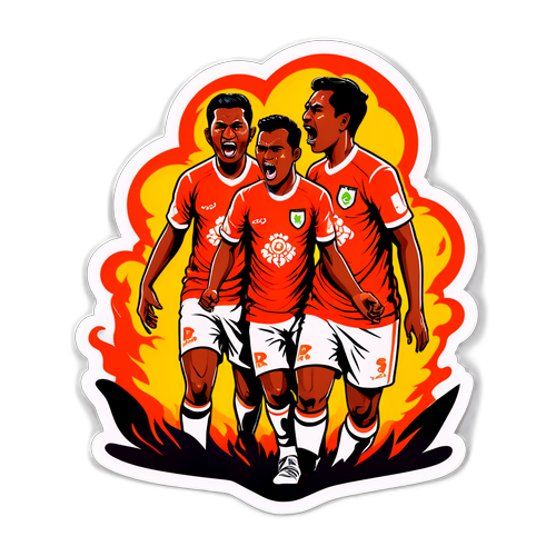 Sticker ya Mchezo wa Moto kati ya Persija Jakarta na Persik Kediri