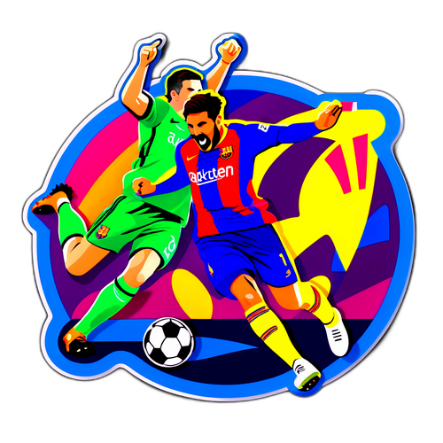 Stiker Pertandingan Sepak Bola Barcelona vs Chelsea
