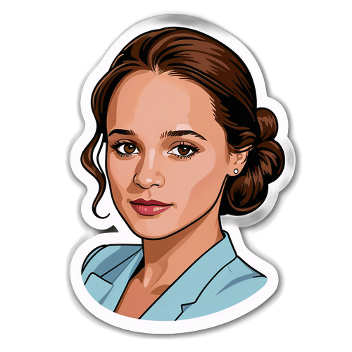 Elegant klistermärke av Alicia Vikander