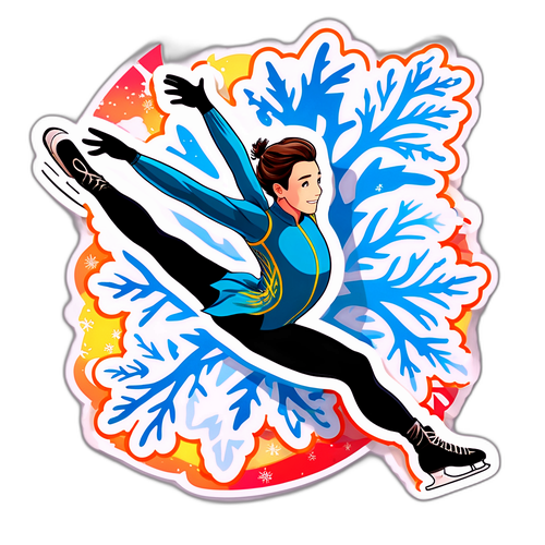 Giocatore di pattinaggio artistico in salto elegante