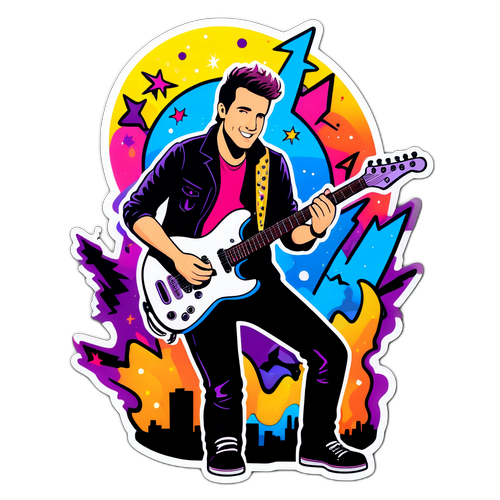 Whimsical Rockstar Concert Sticker