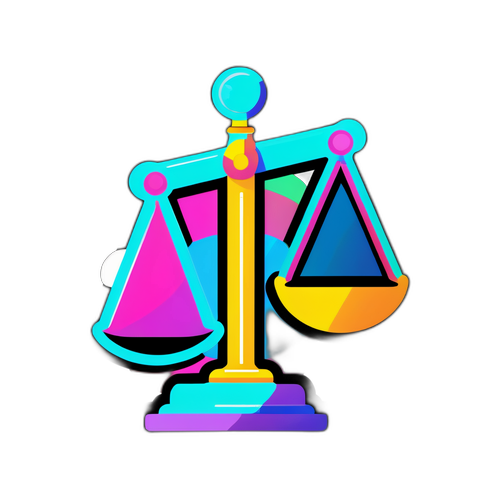 A escala da Justiça em neon