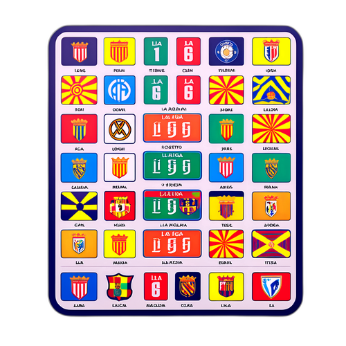 Таблица Ла Лиги, оформленная как керамические плитки, с яркими цветами