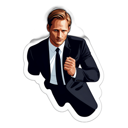 Alexander Skarsgård i dramatiskt stiliserad pose