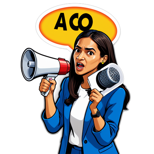 Empowered Voice: AOC Megaphone Sticker