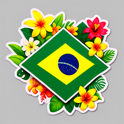 Desvende a Beleza do Brasil: A Bandeira Que Floresce Com as Cores Tropicais!