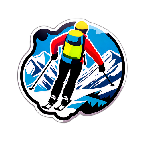 Skireis Pictogram met Vlaamse Achtergrond