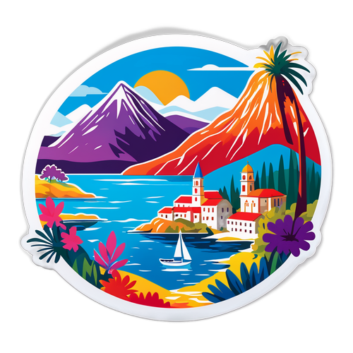 Hırvatistan ve Karadağ Manzarası Stickerı