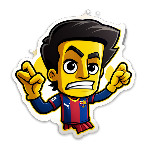 A sticker que representa Independiente del Valle e Barcelona SC com torcedores entusiasmados