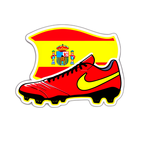Voetbal Schoen en Spaanse Vlag Sticker
