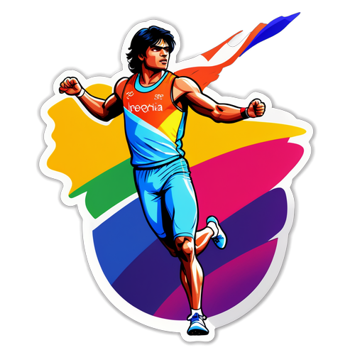 Unleash Your Inner Champion: Get This Explosive Neeraj Chopra Javelin Sticker Now!