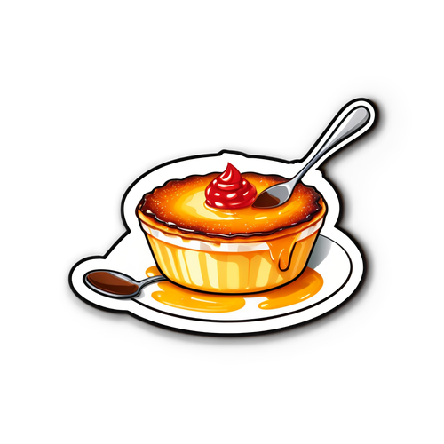 Elegant creme brulee sticker