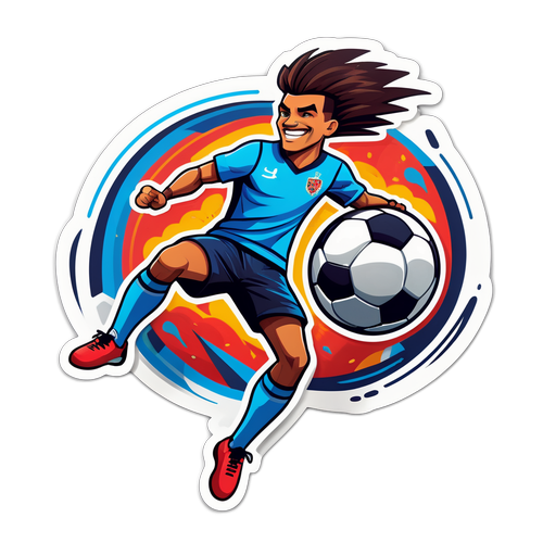Giocatore di calcio in azione