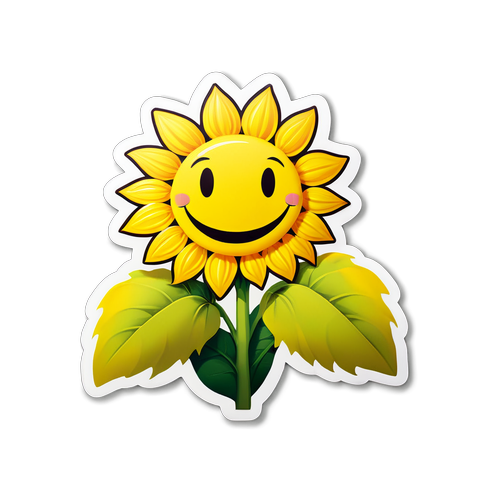 Sticker ng Masayang Sunflower