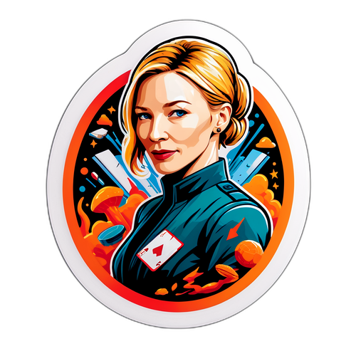 Autocollant inspiré de Cate Blanchett dans le style de 'Squid Game'