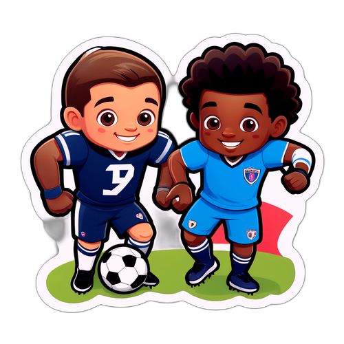 Stiker Kartun Pemain Bola Sepak