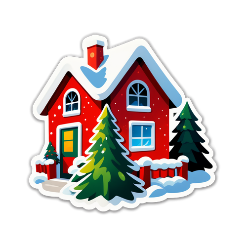 Witte Kerst Festiviteiten Sticker