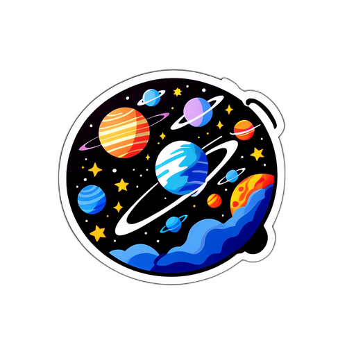 Autocollant minimaliste de la PS5 avec un thème de voyage spatial