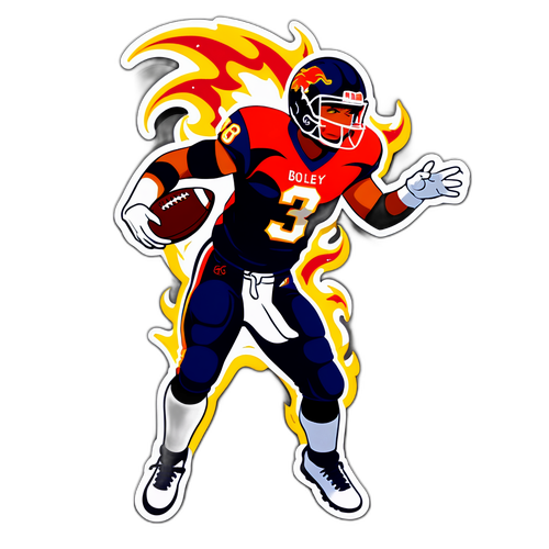 Dynamic Football Star Sticker