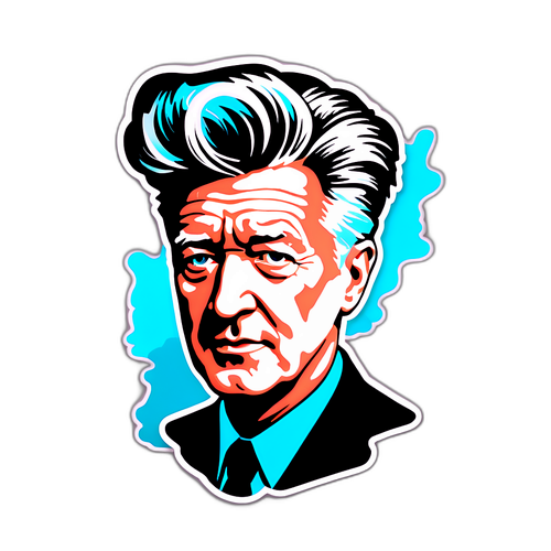 Retrotyylinen tarra David Lynchistä