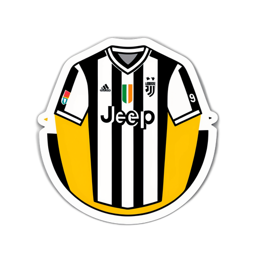 Σχεδίαση αυτοκόλλητου με τη φανέλα της Γιουβέντους