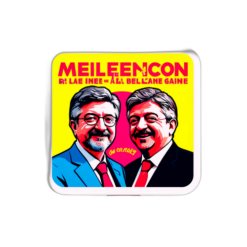 Autocollant de campagne pour Mélenchon et Binet