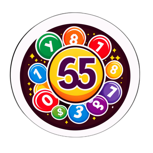 宝くじの勝利番号をテーマにした幸運シンボルのグラフィック